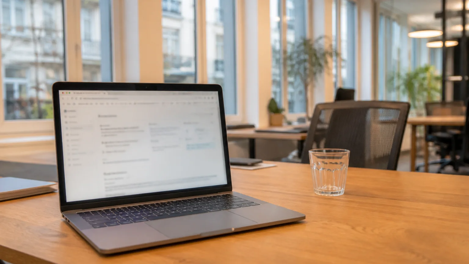 Notebook v coworkingu s otevřenými záložkami pro hledání remote práce